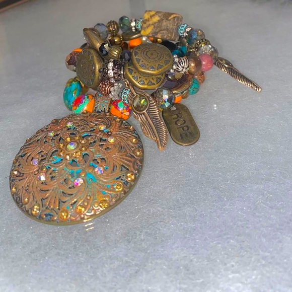 Vintage Handmade Boho Beaded Bracelets - Picture 2 of 6